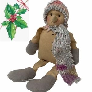 Snowman Whimsical Cheerful Sitters Handmade Snowmen Winter Decorations Christmas